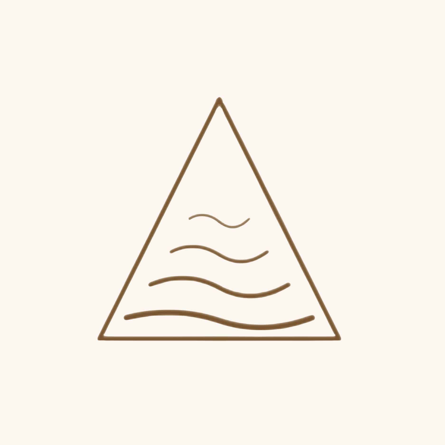 Triangle icon with wavy lines representing fine lines