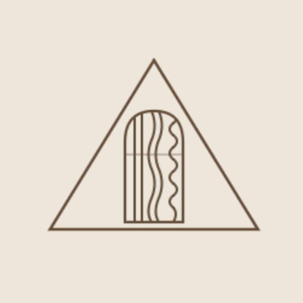 Triangle icon with a wavy line representing hair, scalp, and nails