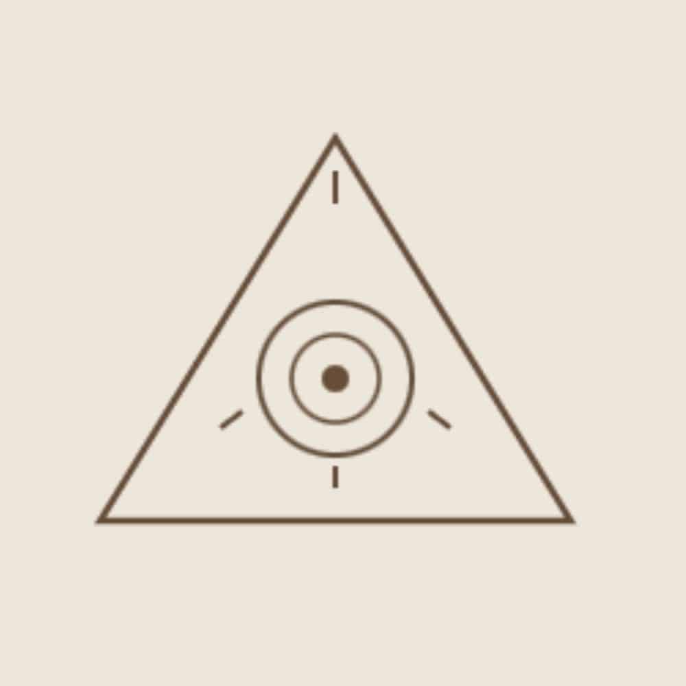 Triangle icon with a circular emblem representing inflammatory conditions
